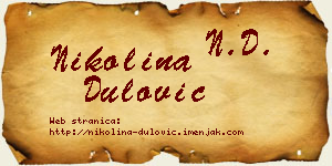 Nikolina Dulović vizit kartica